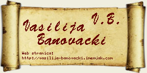 Vasilija Banovački vizit kartica